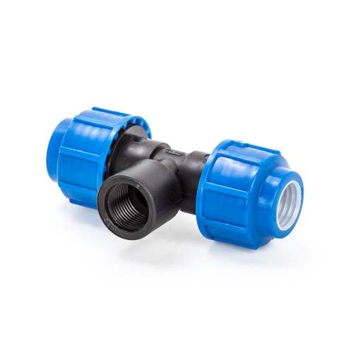 Тройник компрессионный для ПНД труб ВР 32 x 1/2" (Lammin) 80/8