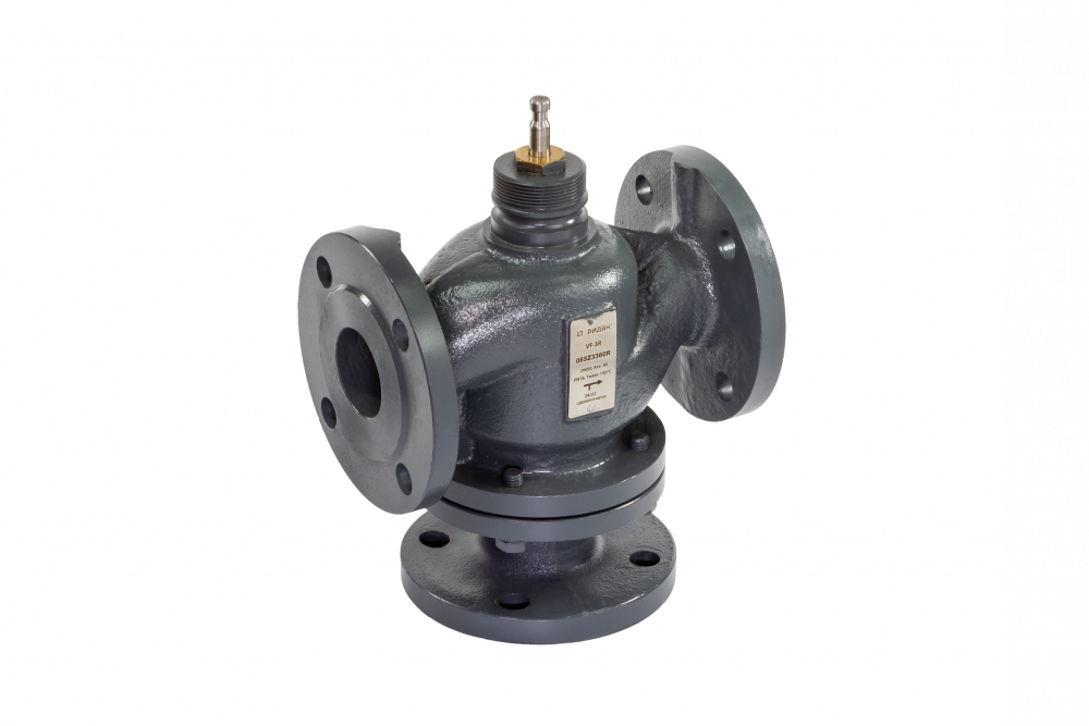 Трехходовой регулирующий клапан VF-3R DN 80 PN 16, Kvs 100 м³/ч, фланцевый, корпус-чугун, Ридан