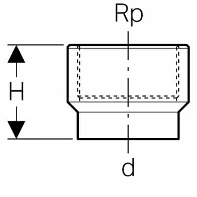 Geberit переходник из ПНД, с внутренней резьбой, d 1 1/2" x 50 мм