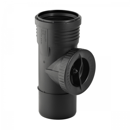 Ревизия Geberit Silent-PP 90°, с круглым окном технического обслуживания: d=75мм
