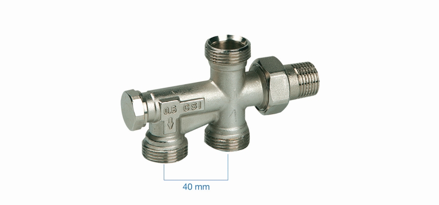 Прямой радиаторный распределитель, евроконус 1/2"x3/4"