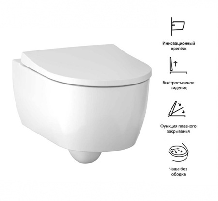 Инсталляция Geberit с унитазом Geberit iCon, 500.362.TC.I, сиденье микролифт, комплект Идеальная пара