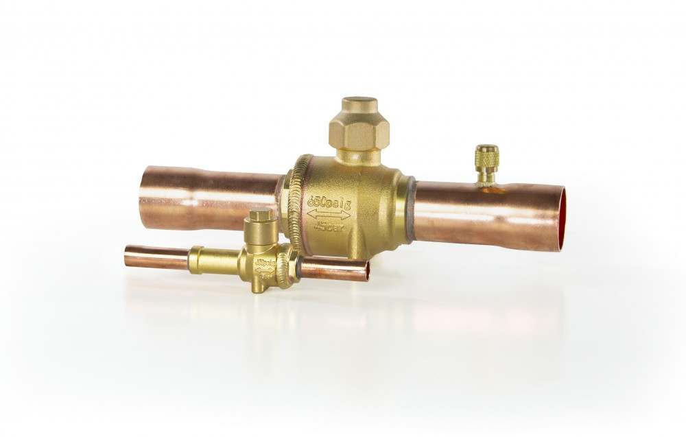 Запорный шаровой кран GBC DN50, Kv=155 м3/ч, присоединительные патрубки (2"1/8), сервисный штуцер - нет, под пайку ODF, Ридан
