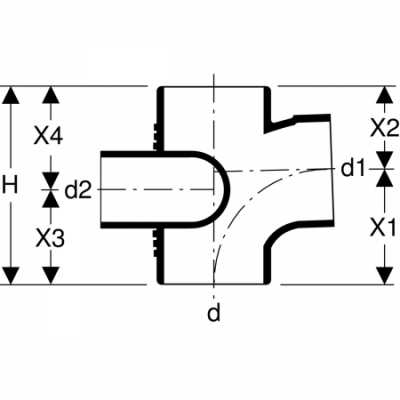 Крестовина Silent-db20, правая со смещенным впуском и дополнительным отводом 88,5°: d=110мм, d1=90мм, d2=75мм, Geberit