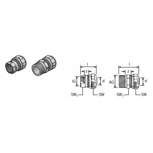 UPONOR FIT ЗАЖИМНОЙ АДАПТЕР С ВНУТРЕННЕЙ РЕЗЬБОЙ 25X2,3-RP3/4"ВР '10C