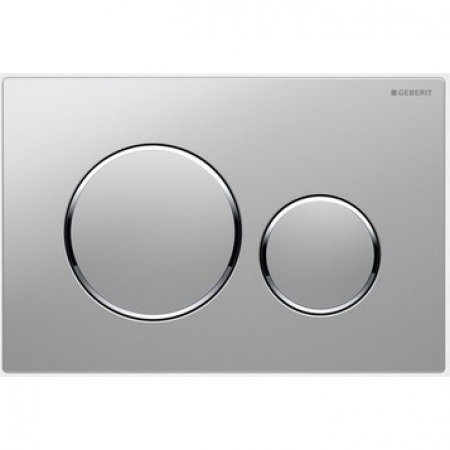 Смывная клавиша Geberit Sigma20, двойной смыв: матовый хром, глянцевый хром