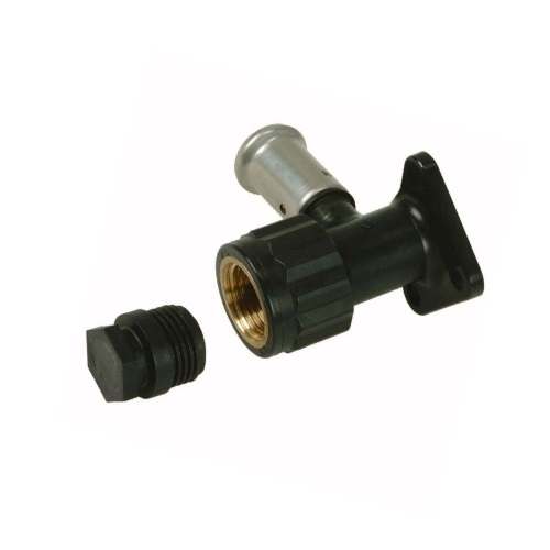 Водорозетка ВР c черной заглушкой BP04 1/2", ПВДФ пресс, 14x1/2" (56 мм)