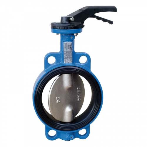 Затвор дисковый VP4458-02EP PN25 DN 80 поворотный межфланцевый с ручкой, корпус и диск ковкий чугун, манжета EPDM, Tecofi