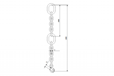 ЦЕПЬ ПОДЪЕМНАЯ Lift. chain 2000kg 4m SS cert. cpl.