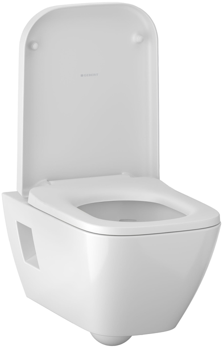 Подвесной унитаз вертикальный смыв Geberit Renova Plan, полузакрытая форма, Rimfree: T=54см, Белый