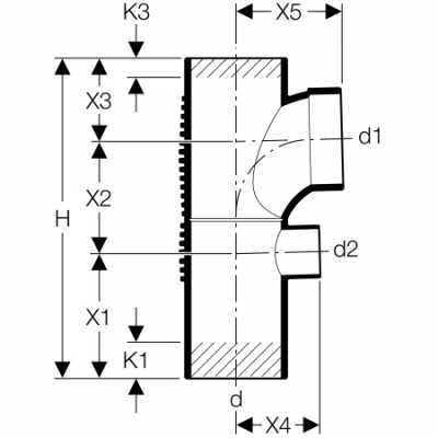 Крестовина односторонняя комбинированная Silent-db20 88,5°: d=110мм, d1=90мм, d2=56мм, Geberit