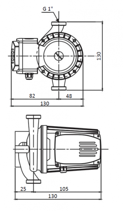 Циркуляционный насос с мокрым ротором BASIC S 15-6S, 1x230 В, 50 Гц, 70/60/50 Вт, вход/выход G 1" PN10, L=130 мм, корпус-чугун с катафорезным покрытием, колесо-композит, Shinhoo