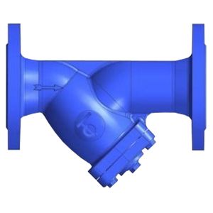 Фильтр сетчатый наклонный F4240NA DN 200 PN 16, фланцевый, с магнитной вставкой, с дренажной пробкой, корпус-чугун, сетка нержавеющая сталь, Tecofi