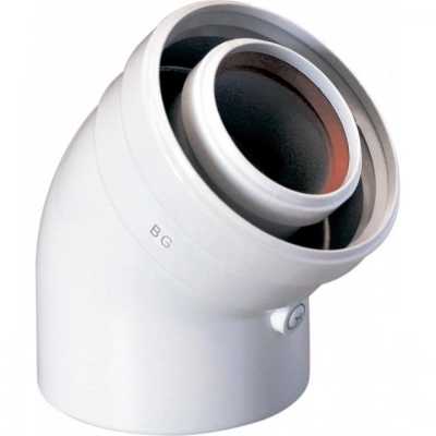 Коаксиальный отвод 45°, диам. 60/100 мм, MAIN и ECO3 Compact