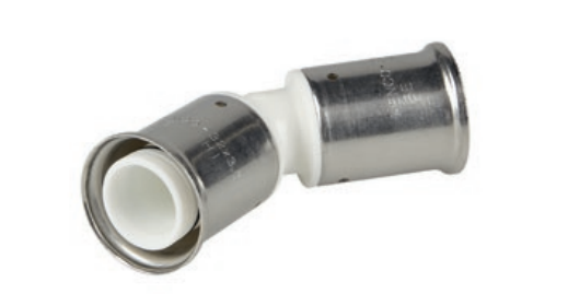 Угольник 45°, ПВДФ пресс (белый), 26x26