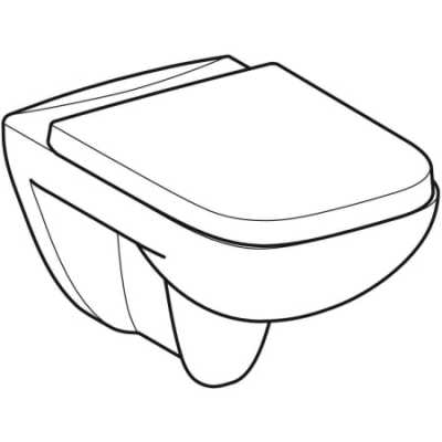 Комплект подвесного унитаза Geberit Renova Plan, Rimfree, с сиденьем, Функция плавного опускания=Да,T=54см, Белый