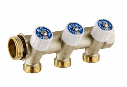 Usystems коллектор SH 1" с вентилями НР/ВР 3x1/2"НР, ц/ц 50мм '3И