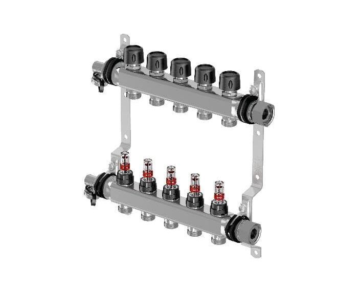 Usystems коллектор с расходомерами стальной, выходы 3x3/4 Евроконус '1И