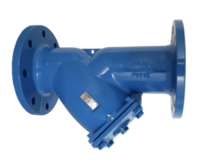 Фильтр сетчатый наклонный F4240CA, DN32 PN16, фланцевый, с магнитной вставкой, корпус: чугун, сетка: нерж сталь, Tecofi