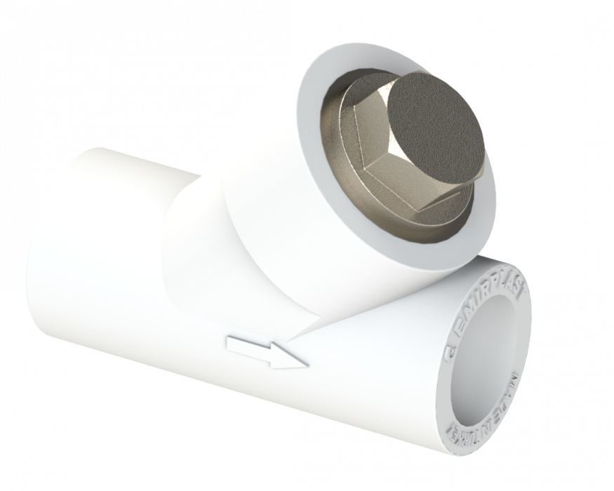 45° фильтр PP ВВ Dу 25x3/4” - белый, никелированный, SPL-EmirPlast