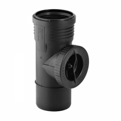 Ревизия Geberit Silent-PP 90°, с круглым окном технического обслуживания: d=50мм