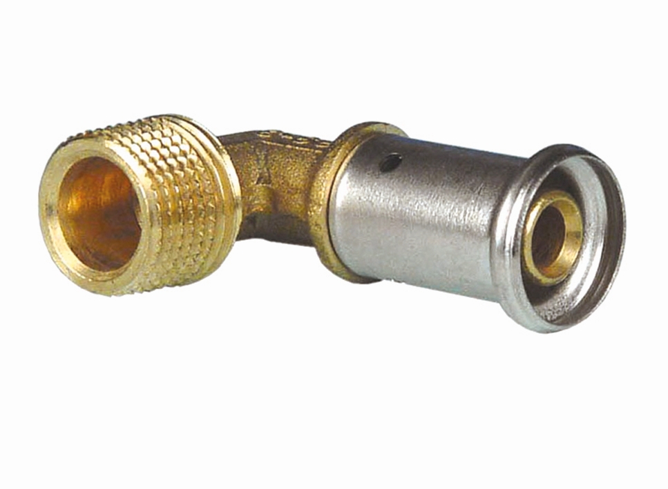 Угольник 90° НР, латунь пресс, 20x1/2"