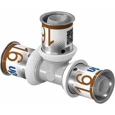 UPONOR S-PRESS PLUS ТРОЙНИК РАВНОПРОХОДНОЙ КОМПОЗИЦИОННЫЙ PPSU 16-16-16 '10Ф