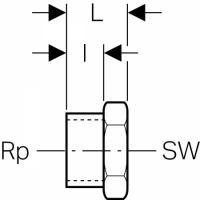 Заглушка с внутренней резьбой: CW617N, Rp=3/4дюйм, Geberit