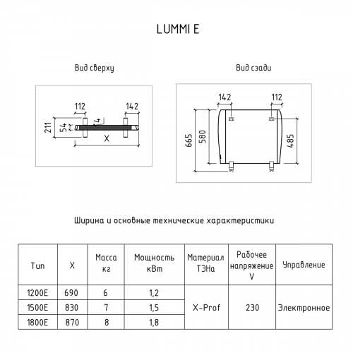 Конвектор электрический THERMEX Lummi 1200E