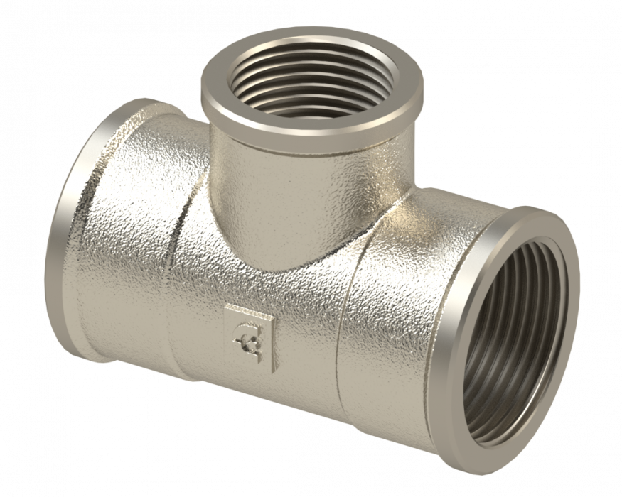 Тройник переходной 1''X3/4''X1'' - Никелированный
