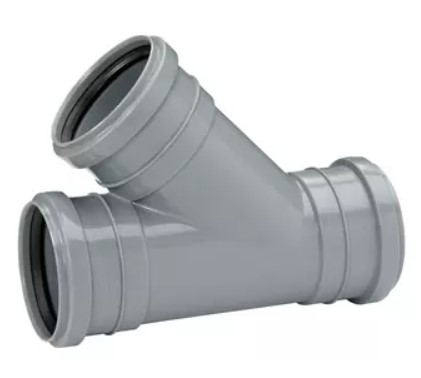 UPONOR ТРОЙНИК КАНАЛИЗАЦИОННЫЙ ТРЕХРАСТРУБНЫЙ Д.50/50ММ 45ГР СЕРЫЙ '10C