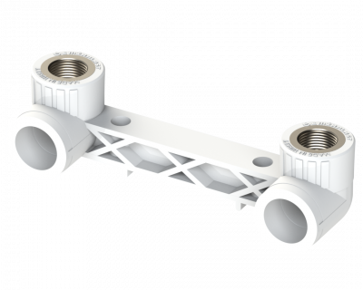 Комплект смесителя усиленный PP ВР Dу 20X1/2'' - белый, никелированный, SPL-EmirPlast