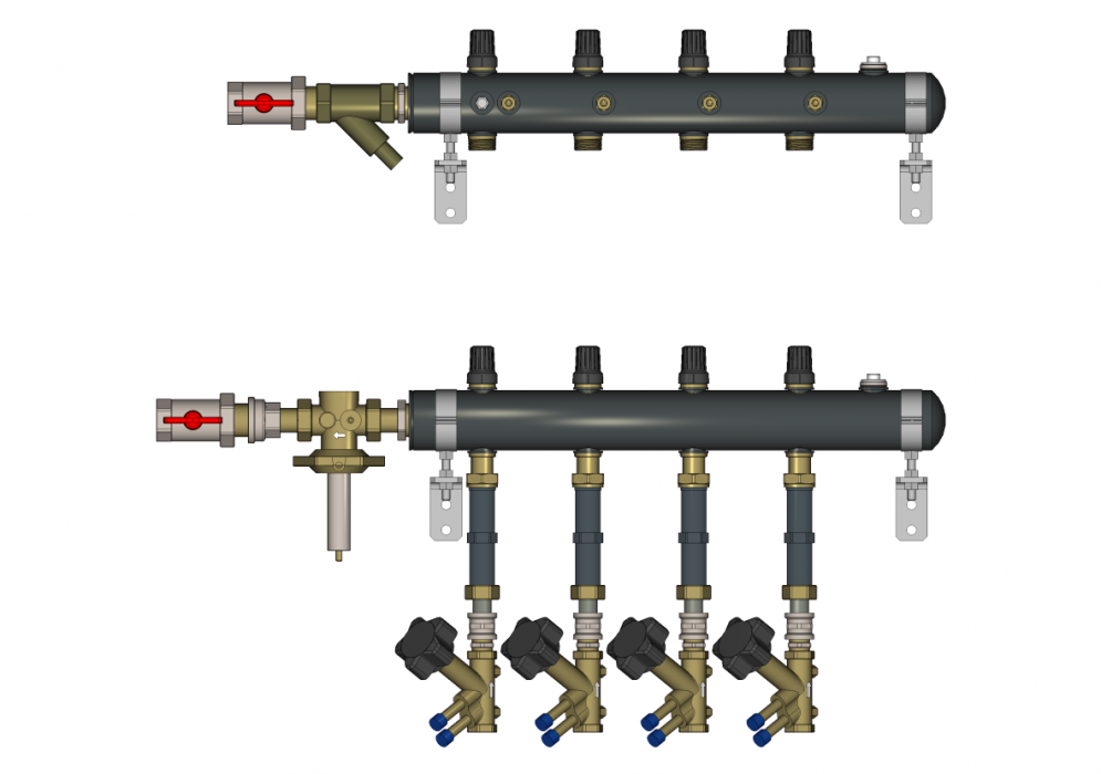Узел распределительный этажный, TDU.5R DN50-8L-32-APT25-MVT15, Ридан