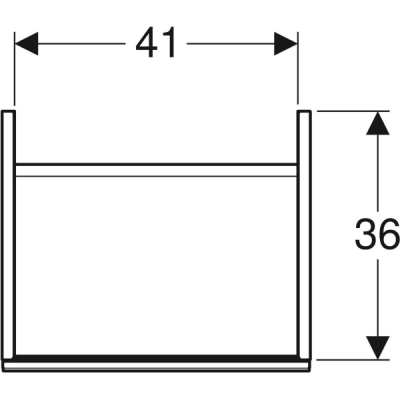 Шкафчик для раковины Acanto, с одной дверью и сифоном: 39.5x53.5x24.5см, Черный, Geberit