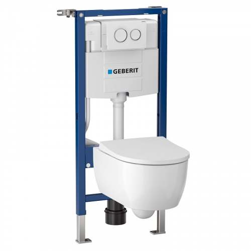Инсталляция Geberit с унитазом Geberit iCon, 500.060.TC.I, +клавиша, крепление, комплект Идеальная пара