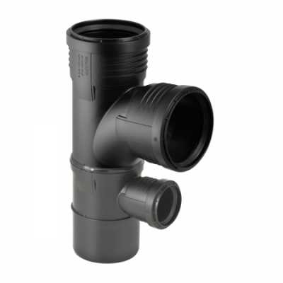 Крестовина односторонняя комбинированная Geberit Silent-PP 87,5°: d=110мм, d1=110мм, d2=50мм