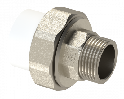 Американка PP НР Dу 25X1/2'' - белый, никелированный, SPL-EmirPlast
