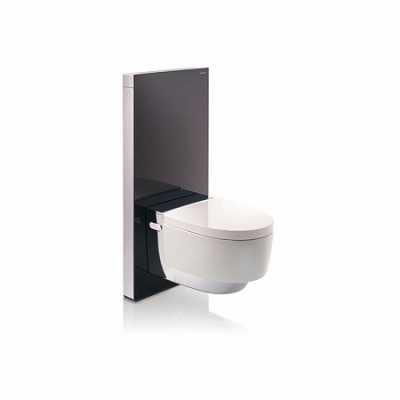 Подвесной унитаз-биде AquaClean Mera Comfort: Керамический унитаз: белый / KeraTect, Декоративная панель: Глянц. хром, Geberit