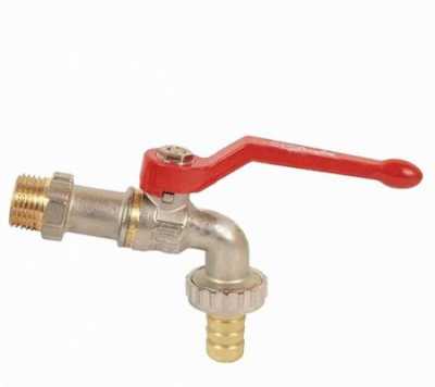 Латунный шаровой кран Danfoss с наружной резьбой и насадкой под шланг Ду 15 мм, PN 10 бар