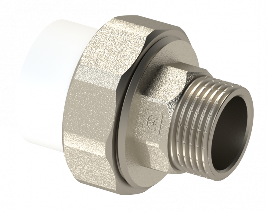 Американка PP НР Dу 75X2 1/2'' - белый, никелированный, SPL-EmirPlast