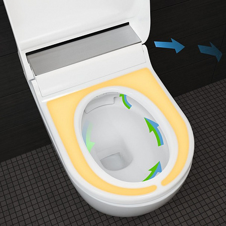 Подвесной унитаз-биде AquaClean Tuma Comfort: Керамический унитаз: белый / KeraTect, Декоративная панель: стекло черное, Geberit