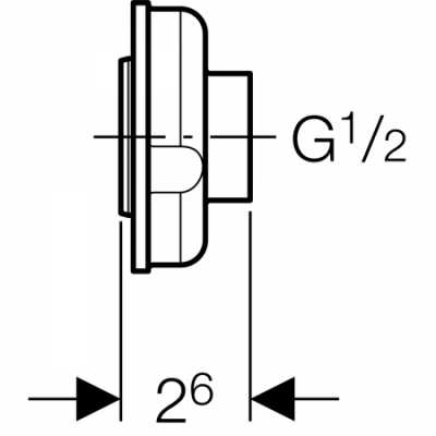 Переход для подвода воды к писсуару Rp 1/2", Geberit