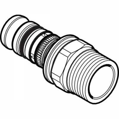 Переходник Mepla с наружной резьбой: CW617N, d=20мм, R=1/2дюйм, Geberit