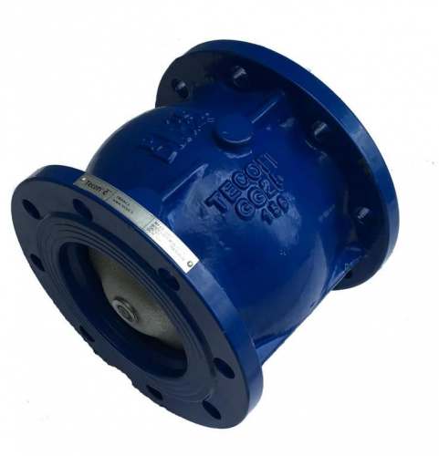 Клапан обратный осевой CA3241 DN 125 PN 16, фланцевый, корпус и диск-чугун, Tecofi
