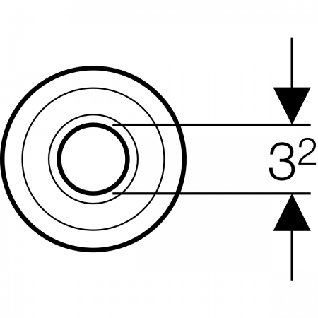 Стенная розетка, глубокая: d=32мм, D=8.5см, H=3.7см, Глянц. хром, Geberit