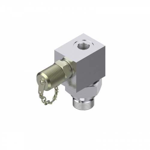 Клапан испытательный MBV 3000-11S, 0-120бар, нержавеющая сталь, один вход и один выход, присоединение  давления G1/2, присоединение преобразователя G 1/4, испытательное гнездо M16x2.