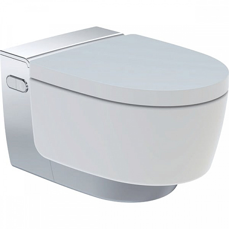Подвесной унитаз-биде AquaClean Mera Comfort: Керамический унитаз: белый / KeraTect, Декоративная панель: Глянц. хром, Geberit