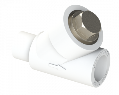 45° фильтр PP ВН Dу 32x1” - белый, никелированный, SPL-EmirPlast
