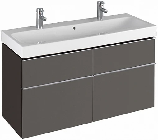 Шкафчик для раковины Geberit iCon, с четырьмя выдвижными ящиками: B=119см, H=62см, T=47.7см, Темно-серый / Матовое покрытие