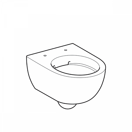 Подвесной унитаз Geberit Renova Compact, с укороченным вылетом, закрытая форма, Rimfree: T=49см, Белый